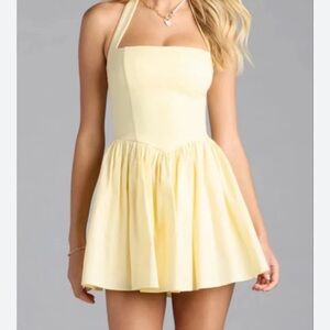 Pastel Yellow Halter Dress